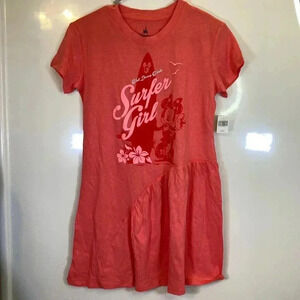 Disney Minnie Mouse YOUTH Dress Sz XL NWT Coral Surfer Girl